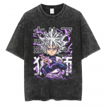 Jaapani Anime HUNTER &times; HUNTER Hisoka Tr&uuml;kitud T-s&auml;rk Meestele Naistele Vintage T-s&auml;rgid &Uuml;lem&otilde;&otilde;duline T-s&auml;rk Harajuku Mehelik Pestaud Puuvillane T-s&auml;rk 3XL