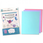 Plastique magique color&eacute; th&egrave;me pastel (3 feuilles + 30 dessins) modelage cr&eacute;atifs fabrications diy