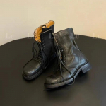 Naiste poolsaapad, n&ouml;&ouml;riga t&uuml;druk, kauboi, mootorratta trend, uus rock-punk-mood, madala kontsaga disainerkingad &Uuml;mmargused nahast saapad 40