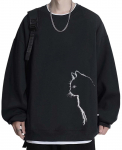 Prinior pikak&auml;eline &uuml;mmarguse kaelusega suurte suuruste mugav langeva &otilde;laga &uuml;hev&auml;rviline pikak&auml;eline lahtine t&auml;navameeste dressipluus, pullover, tr&uuml;kiga, saadaval, sobivus,