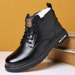 2025 Talv Ehtsast Nahast Kingad Meeste Lumesaapad Soe Pl&uuml;&uuml;sist Lame Br&auml;nd Meeste Pahkluusaapad Must Pruun Libisemiskindel 40 must