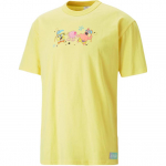 Puma X Spongebob Koost&ouml;&ouml; &Uuml;hev&auml;rviline Multikakujutisega &Uuml;mmarguse Kaelusega L&uuml;hikeste Varrukatega T-s&auml;rk Meeste Topid Helekollane 538958-60 S