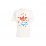 Adidas Originaalid Kirja Logoga Mustriga Tr&uuml;kitud &Uuml;mara Kaelusega L&uuml;hikeste Varrukatega Tavaline T-s&auml;rk Meeste Topid Beež IS2895 L