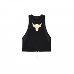 Under Armour Project Rock Loomamustriga Varrukateta V&otilde;rkkrae &Uuml;mmarguse Kaelusega Spordis&auml;rk Naiste Topp Must 1369968-001 L