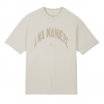 Jordan X A Ma Mani&eacute;re FW24 Logo T&auml;ht Moodne Pullover &Uuml;mmarguse Kaelusega L&uuml;hikeste Varrukatega T-s&auml;rk Unisex T-s&auml;rk Valge HF0538-030 XL