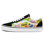 Vans Old Skool Seeria V&auml;rviline Silt Prindiga Madala S&auml;&auml;rega Rula Kingad Unisex Tossud Must VN0A3WKT4RR 35