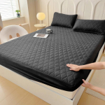 Veekindlad Voodikatted, Puuvillapolsterdatud Niiskuskindlad ja Libisemiskindlad Kaitsekatted, T&auml;ielikult Katvad Simmonsi Madratsi Kaitsekatted, Voodikatted 180*200cm must