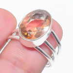 Natural Morganite Gemstone Handmade 925 Sterling Silver Jewelry Ring Size 6 v3f93
