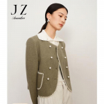 Women's Elegant Double-Breasted Short Wool Coat S