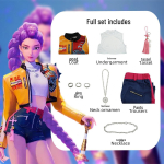 Lapse/t&auml;iskasvanu Deemonik&uuml;tt Cosplay Kost&uuml;&uuml;m - Lumi & Zoe Milleri tegelase riietus, &Uuml;heosaline Large