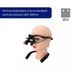 3,5X/4,5/5,5X/6,5X Hambaarsti luubid Pealamp Komplekt Prillidega Kandmine Peegli Suurendamine Suuline Klaas Kirurgia HD LED Seadmed 3.5X:280x380mm black EU must