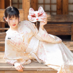 Naiste jaapani muudetud Furisode Kimono Yukata - Formaalne traditsiooniline Wafuu kleit, ideaalne fotograafiaks, &uuml;ks suurus sobib k&otilde;igile. Kimono only