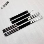 car scuff plates stainless steel door sill strip welcome pedal auto accessories For Subaru XV  4pcs Car black carbon
