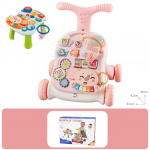 5-in-1 beebik&otilde;nnik&auml;ru, istu-t&otilde;use &otilde;ppek&auml;ru koos aktiivsuskeskusega, v&auml;ikelastele ja imikutele l&uuml;kkamiseks k&otilde;ndimist m&auml;nguasjad Cute elephant game model pink