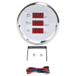 52mm Digitaalne Pinge &Otilde;lir&otilde;hk Veetase N&auml;idik Veekindel Punase Taustvalgustusega &Otilde;lir&otilde;hk Veetase Voltimeeter White Dial Silver Bezel