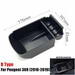 Car Armrest Storage Box For Peugeot 308 408 2008 3008 4008 5008 DS7 Center Console Container Storage Organizer car Accessories For 308 2016-20