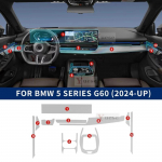 Interior Center Console Clear Protective Film TPU Car Anti Scratch Tint Accessories Refit Set For BMW 5 Series i5 G60 2024 Right Hand Drive