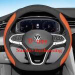 for Volkswagen VW Atlas Passat CC Taos touareg R-line Car Steering Wheel Cover 10colour Suede Leather 38 CM Auto Accessories Y