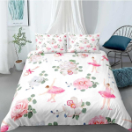Balletit&uuml;drukuga tekikott komplekt King Size Roosa Armsad V&auml;ikesed Baleriinid Voodipesu komplekt Laste T&uuml;drukute Printsessi Pehme Pol&uuml;ester Tekikate EU Single(135*200cm)3pcs