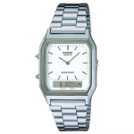 Casio Retro kahekordse ajaga k&auml;ekell, H&otilde;bedane, AQ-230A-7DMQYES