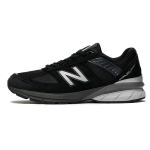 New Balance NB 990 V5 Vintage Textile, Leather Cushioning, Wear Resistant Low top Running Shoes Men's Black 2E Width M990BK5(2E) 40