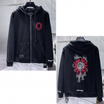 8360 CHROME HEARTS 2026 Uus Kevad ja S&uuml;gis Suur Suurus &Otilde;huke Stiil Klassikaline Stiil Logo T&otilde;mblukuga Kapuutsiga Dressipluus Paaridele S must