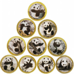 Rahvuslik aare Panda m&auml;lestusm&uuml;ndid, metallist k&auml;sit&ouml;&ouml;esemed, turismiobjekti kogumism&auml;lestusm&uuml;ndid, Panda m&auml;lestusmedaljonid 10 tk 40*1.5mm