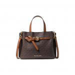 Michael Kors MK Emilia Commuter Logoga V&auml;rviplokkidega T&otilde;mblukuga Kaetud L&otilde;uendist &Otilde;la Crossbody T&otilde;stekott V&auml;ikesed Naiste kotid Tammepruun 35H0GU5S1B-BROWN Small