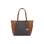 Michael Kors Mk Charlotte Monogram V&auml;rviplokk Commuter T&otilde;mblukuga Koguja Ostukott PVC Kunstnahk Naiste kott Acorn-Brown 35T0GCFT3B-BROWN Basic Set (Bag+Dust Bag) brown