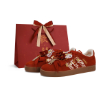 Adidas Vl Court Classic Low top Skateboard Shoes Unisex Red KK3774(Team18-) 38⅔