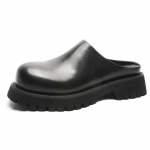 Hingavad pooltossud Meeste Mokassiinid Meeste Platvorm Nahast Sussid Uus Mood Laisad Paadikingad Mehed Hingavad Slip-on Mokaasiinid 38 must