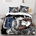 Attack On Titan Anime 3D Prinditud Tekikoti Komplekt Pehme Nahas&otilde;bralik Kuningliku Suurusega Voodipesu Poistele T&auml;iskasvanutele Au Double 180x210cm