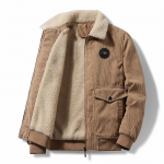 Soe Parka Jakk Meestele S&uuml;gis Talv Lambavill L&otilde;dva Vabaaja Jakk Meestele Mood Korduroist Mantel Paks M khaki
