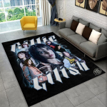 3D Billie Eilish Laulja T&auml;ht Vaip M&auml;ngutoa Magamistoa Elutoa Diivani Kodu Dekooriks, Laste M&auml;nguala Vaip Libisemisvastane P&otilde;randamatt 80x120cm