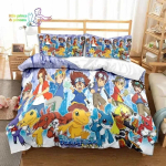 Digimon Anime Voodipesu Kollektsioon &Uuml;heinimese Suurus Suurus &Uuml;heinimese Suurus T&auml;is Suurus Kuninganna Suurus Kuninga Suurus Suurus Voodi Kollektsioon T&auml;iskasvanu Laps Magamistuba Seiklus Koletis AU Single 140x210cm gray