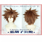 Kingdom Hearts Sora Cosplay Parukas Pruun L&uuml;hike S&uuml;nteetiline Juus Halloweeni Kost&uuml;&uuml;mi Parukad + Parukakate One Size