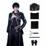 Unisex meeste anime must jakk rollim&auml;ngu kost&uuml;&uuml;m pikk mantel keep &uuml;htne p&uuml;kste komplekt Halloweeni kost&uuml;&uuml;m kinnastega S must