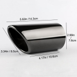 2 tk/komplekt Kroomitud roostevabast terasest auto v&auml;ljalasketoru summuti otsikud Q5/A4/A4L/A3 jaoks, VW Volkswageni jaoks Black-7cm