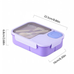 Bento l&otilde;unakarp lastele, t&uuml;drukutele, koomiksite &otilde;pilastele, kawaii armsad soojendatud 3 v&otilde;rega v&otilde;ileiva-suupistete toidukarp lilla
