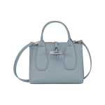 Longchamp Le Roseau 22 Bambusest Pandlaga Suur Lehma Nahast Kotiratas &Otilde;lakott Ristkorraldus K&auml;ekott V&auml;ikesed Naiste K&auml;ekotid Pilve-Sinine 10095HPN627 Basic Set (Bag+Dust Bag)