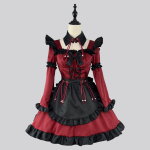 Halloweeni gooti v&auml;ike kurat Lolita neiu kleit Anime COS kost&uuml;&uuml;m esinemiseks XS veinipunane v&auml;rv