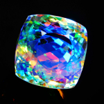 Ruudukujuline Cushion-l&otilde;ikega SERTIFITSEERITUD 77 ct A++ Vikerkaare Mystic Kvarts Lahtine V&auml;&auml;riskivi 23.1 mm approx mitmev&auml;rviline