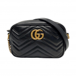 [Kasutatud] Gucci GG Marmont Matelass&eacute; Minikott 'Nero' - Hea #1KBQ7HM ONE SIZE
