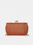Vintage Retro Naiste Kootud Rotangist Kott Pikk Rahakott &Otilde;lakott Luksuslik Totes Disainer Tavaline &Otilde;htune Rahakott K&auml;ekotid 35cmx 22cm x11cm oranž