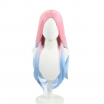 Kvaliteetne Mizi Cosplay Parukas 76cm Pikk V&auml;rvitud Gradient Roosa Sinine Kuumakindel S&uuml;nteetiline Juus Simuleeritud Peanahk Anime Parukad +Parukakate (as the picture,One Size)
