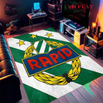 Rapid Wien logo Vaip Vaip elutuppa magamistuppa kodu diivani kaunistuseks, laste m&auml;ngimiseks libisemiskindel p&otilde;randamatt 80x120cm( 31x47in)
