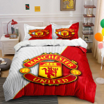 Manchester United Voodipesukomplekt Voodipesu Tekikoti Komplekt Tekikott Padjap&uuml;&uuml;rid  (1 * Tekikott 2 * Padjap&uuml;&uuml;ri, ilma tekita) 135x200cm red