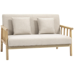 2-kohaline diivan, linase v&auml;limusega kangas kate, kompaktne, kuni 200 kg, puidust raam, 123L x 69W x 74H cm, beež 123 x 69 x 74 cm beež