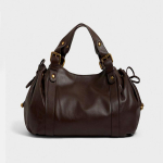 Moodne suure mahutavusega Bostoni kott naistele Luksuslik pehme kortsutatud PU-nahast Crossbody &otilde;lakott 38 x 25 x 10 cm kohv