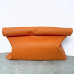 Luksuslik disaineri kortsutatud pehmest nahast k&auml;ekott naistele Elegantne &uuml;lemise sangaga &otilde;lakott Rahakott (30cm<Max Length<50cm) oranž